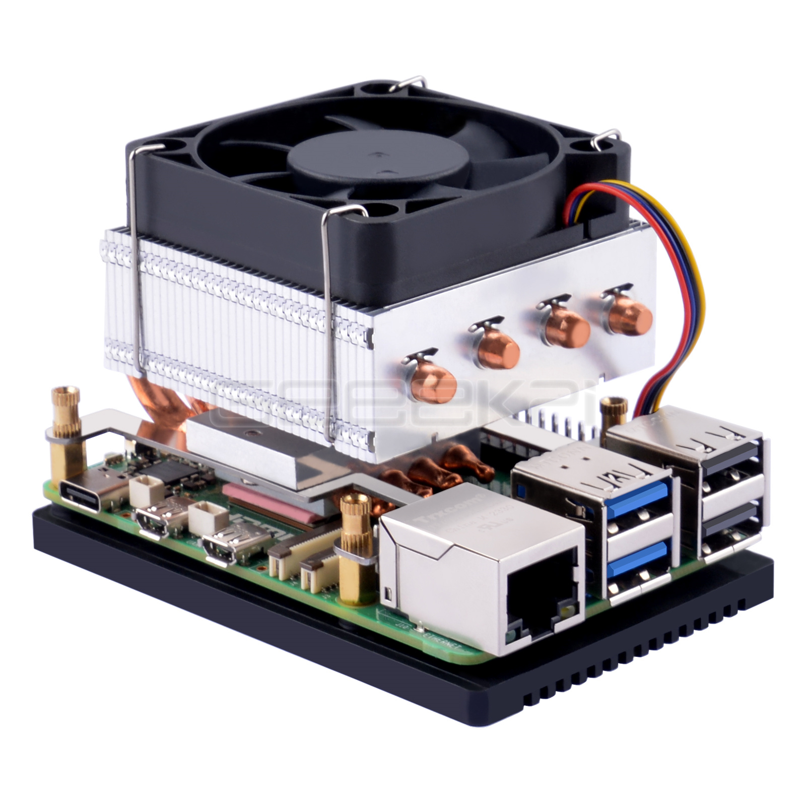 Raspberry Pi 5 8Gb Kit - Geekpi pendingin CPU Plus profil rendah