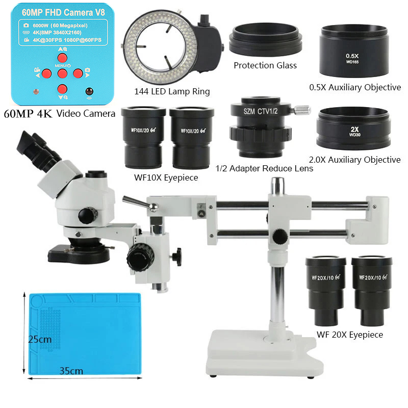 3,5X 90X 180X Simul-Fokus Doub - Stereo Trinocular Microscope Pcb ulasan dan harga